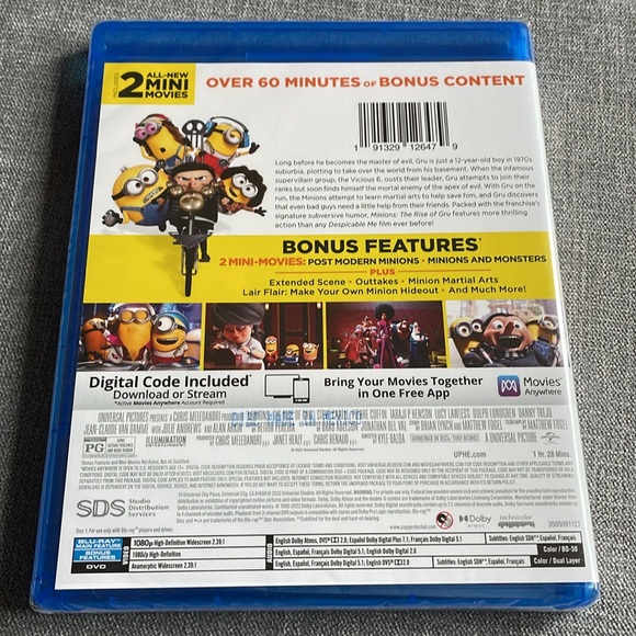 Minions The Rise of Guru Blu Ray + DVD + Digital Code Collectors Edition - Picture 2 of 3